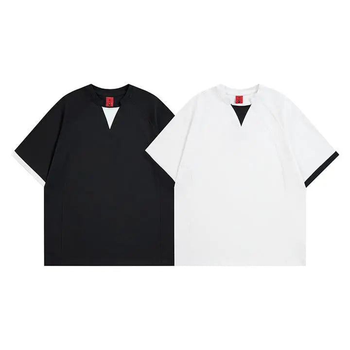 Velora Contrast Layered Short Sleeve T-Shirt eprolo