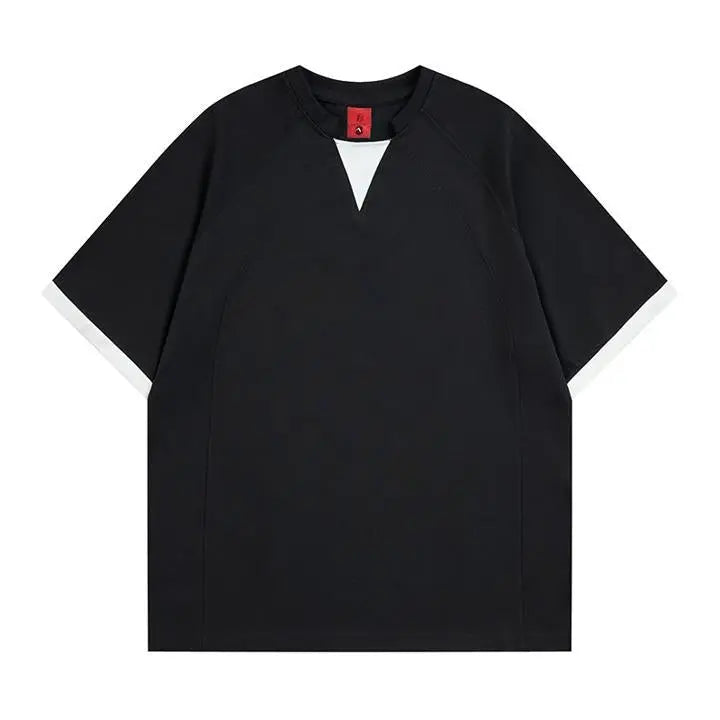 Velora Contrast Layered Short Sleeve T-Shirt eprolo
